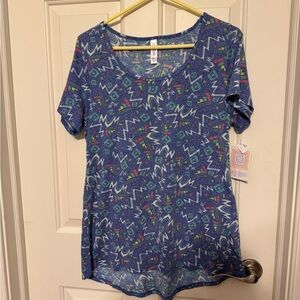 NWT Lularoe Classic T  Tee shirt Faded Purple 80s Multi Buttery Soft Sz Med